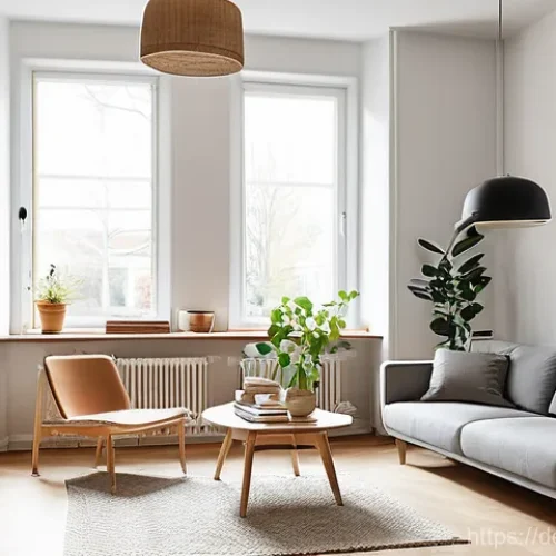 제로웨이스트와 지역 경제 활성화 - **Prompt:** A cozy and bright living room in a modern German home, featuring a young adult, gender-n...