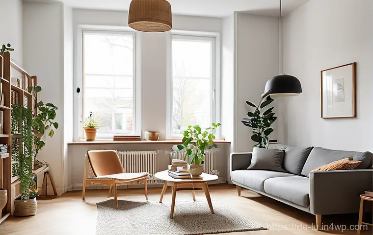 제로웨이스트와 지역 경제 활성화 - **Prompt:** A cozy and bright living room in a modern German home, featuring a young adult, gender-n...